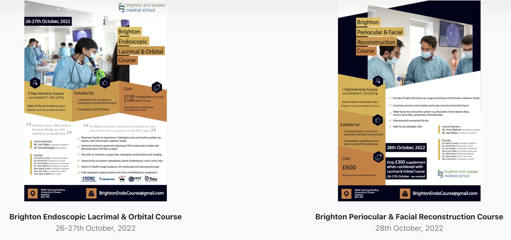 Brighton Endoscopic Lacrimal & Orbital Course 2022